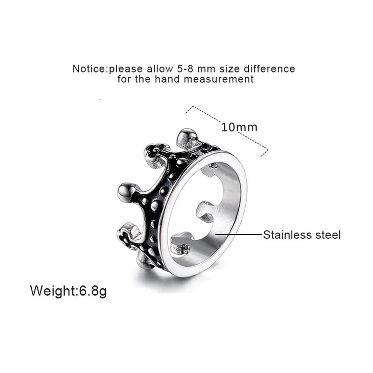 Royal Gothic Crown Band Ring high quality