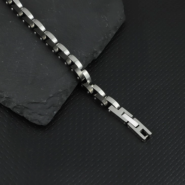 Stainless Steel Black & Silver Link Bracelet price Stainless Steel Black & Silver Link Bracelet price